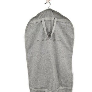 Brunello Cucinelli Grey Fabric Garment Bag 21x32 Zippered Snaps Handles
